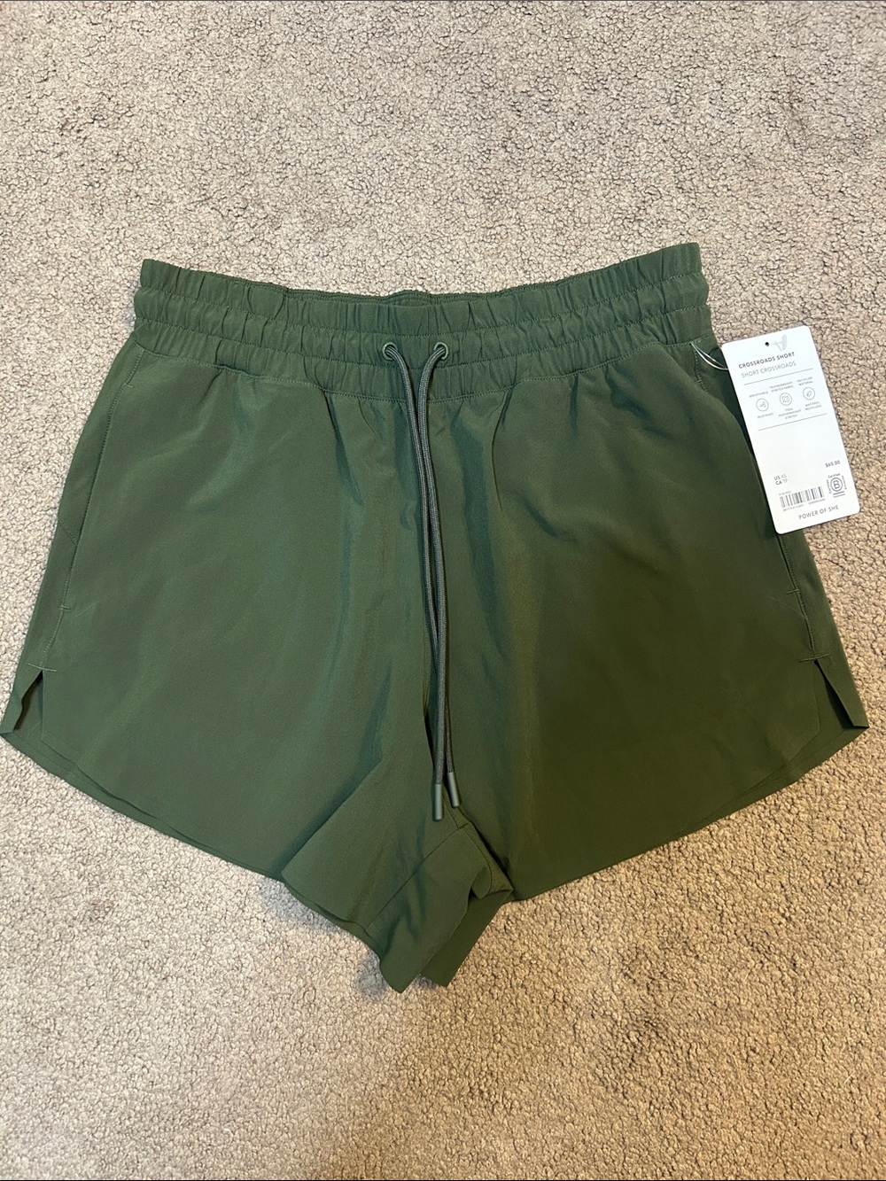 Athleta Olive Green Crossroads Shorts